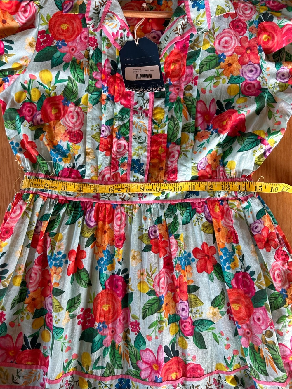 Sohana Floral Midi Dress in Aqua Multicolor Brand New With Tags! Cottage Core - Picture 13 of 15
